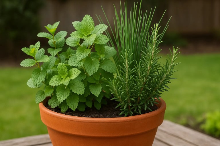 Essa combinação de ervas em vaso único cria uma mini farmácia caseira