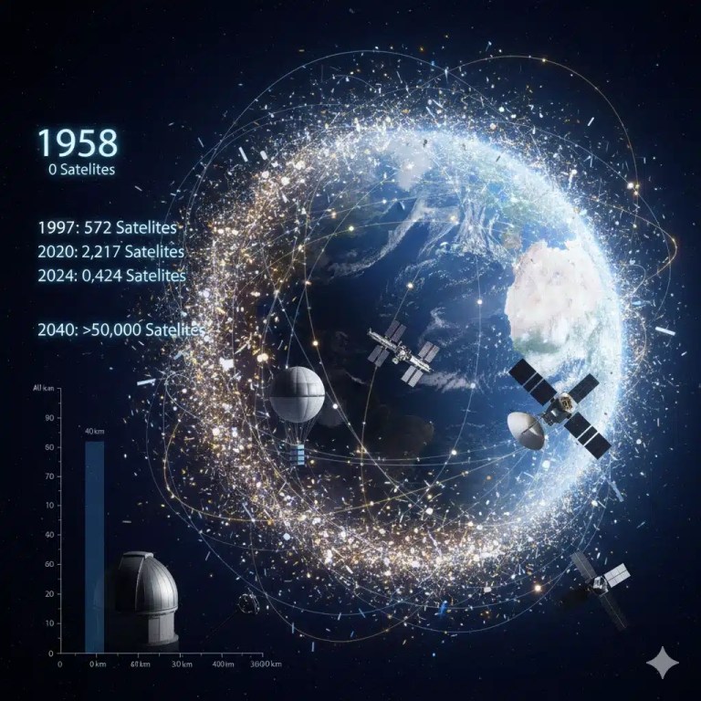 Proliferação de satélites: a animação chocante da NASA