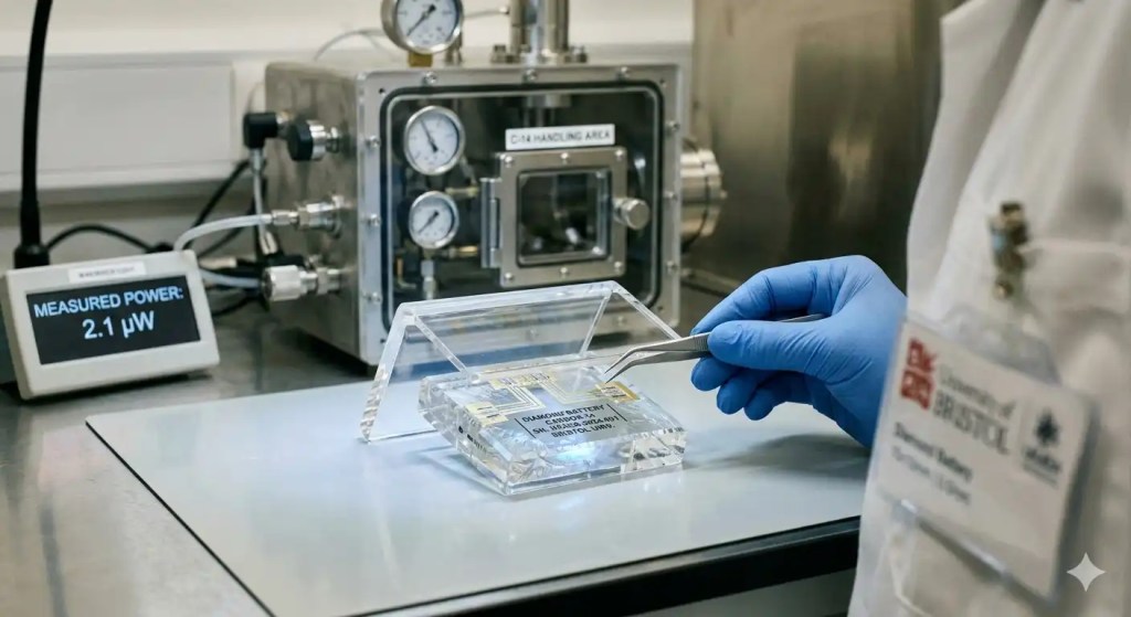 O segredo da bateria de diamante que gera energia eterna