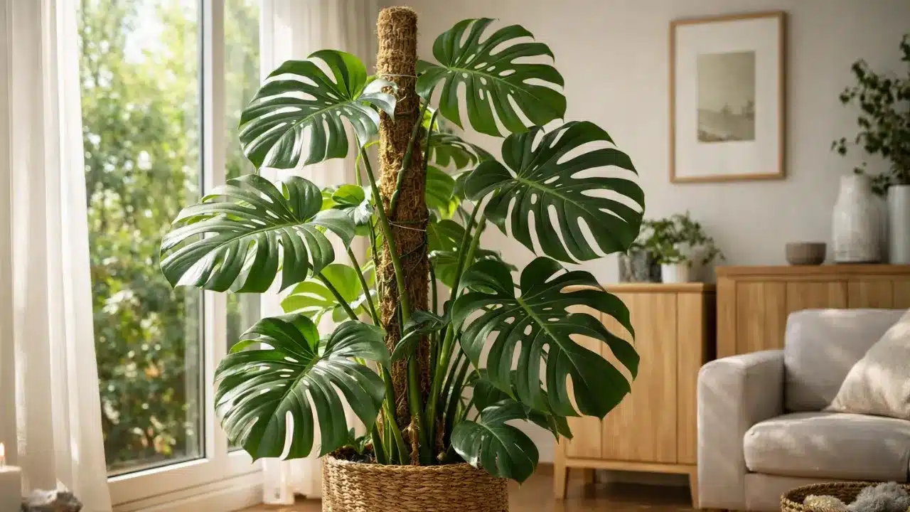 4 dicas de posicionamento para Costela-de-adão que podem ampliar o tamanho das folhas e destacar os recortes naturais