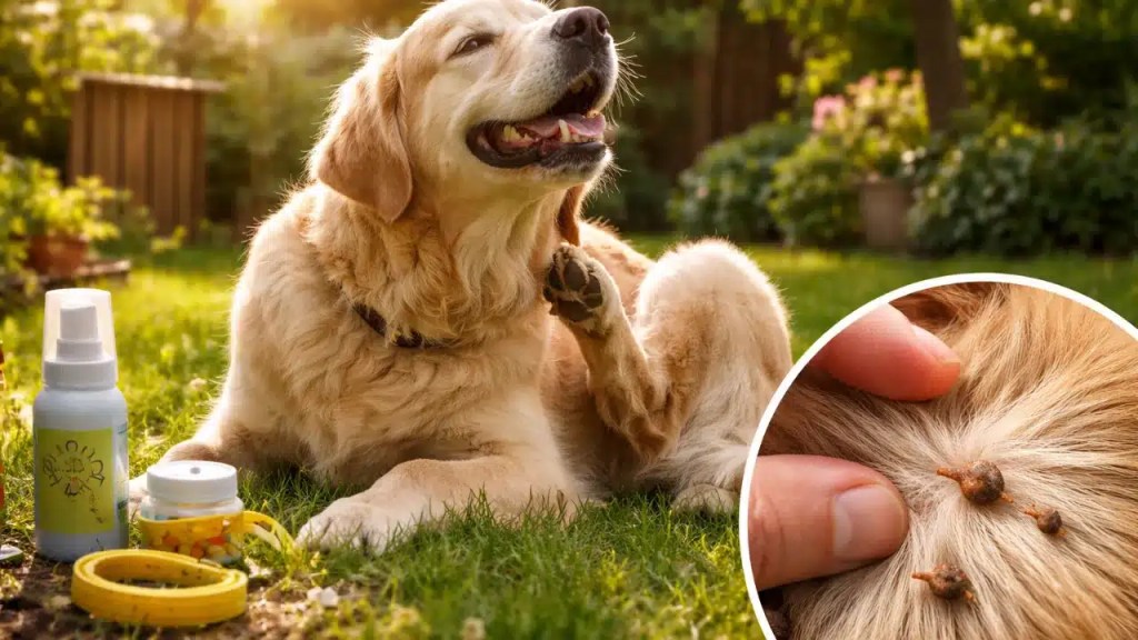 5 cuidados para evitar pulgas e carrapatos em cães que vivem em quintais com grama