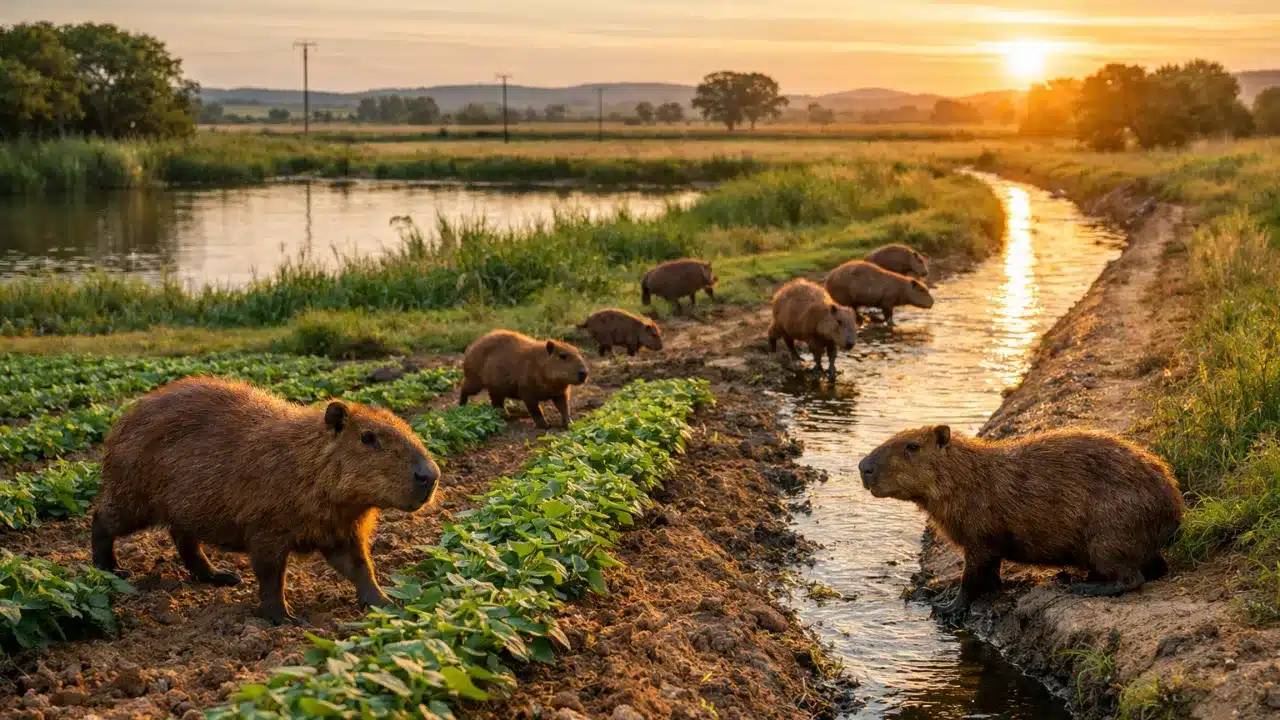 4 curiosidades sobre capivaras em áreas agrícolas que vão além dos danos visíveis