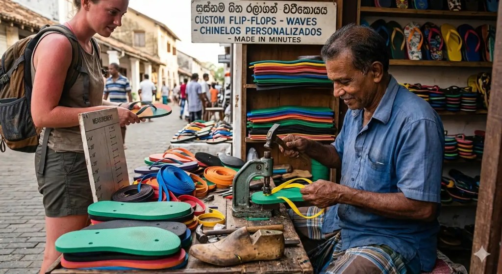 Chinelos personalizados: O segredo artesanal do Sri Lanka