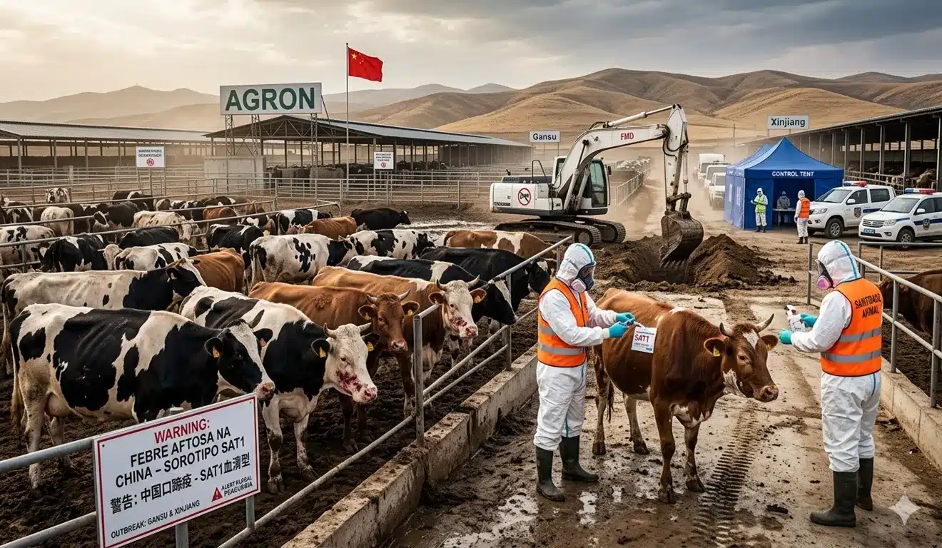 Febre aftosa na China: Nova cepa sem vacina ameaça o mercado