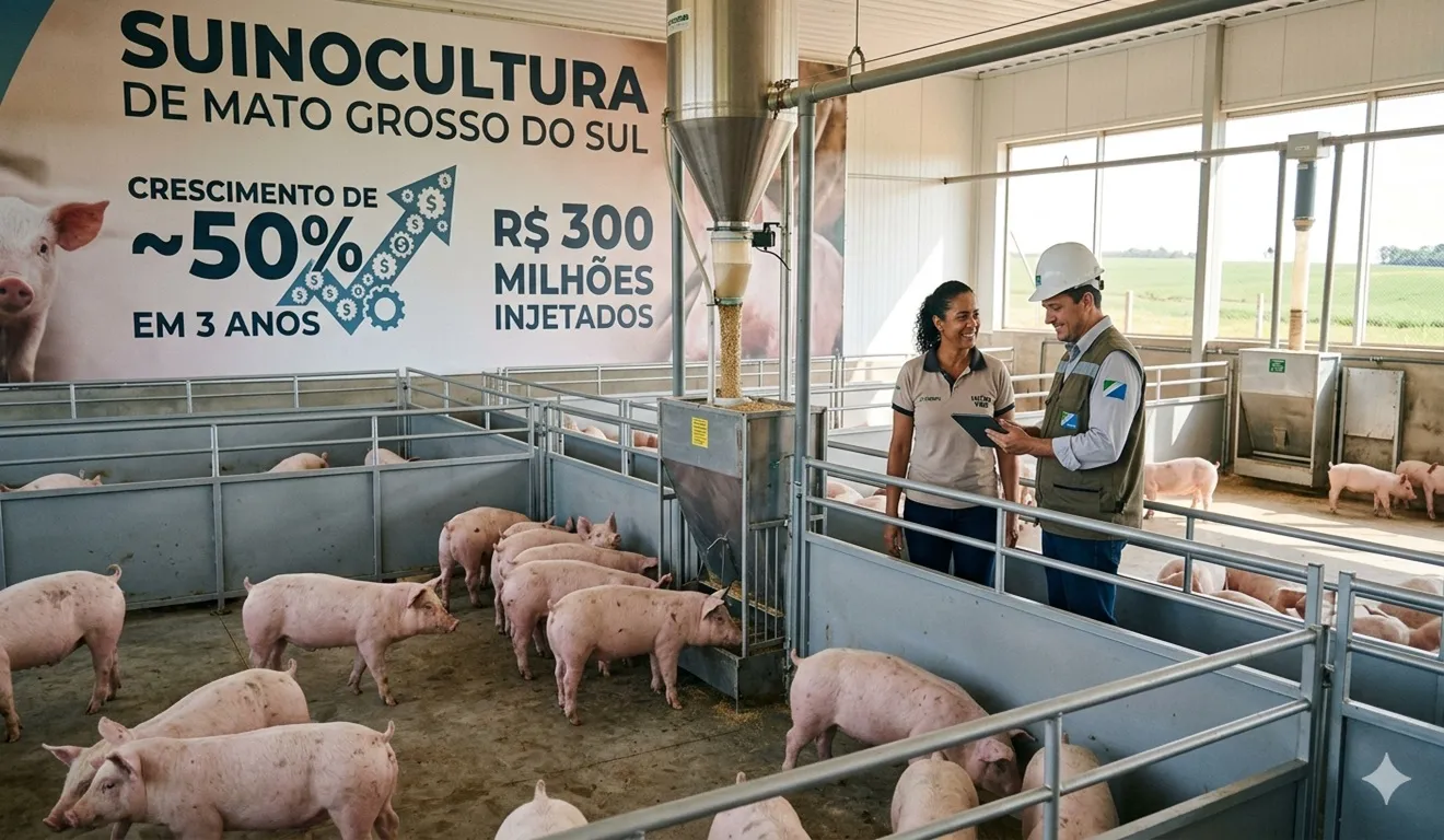 Suinocultura de Mato Grosso do Sul: Setor dispara 50% com R$ 300 mi
