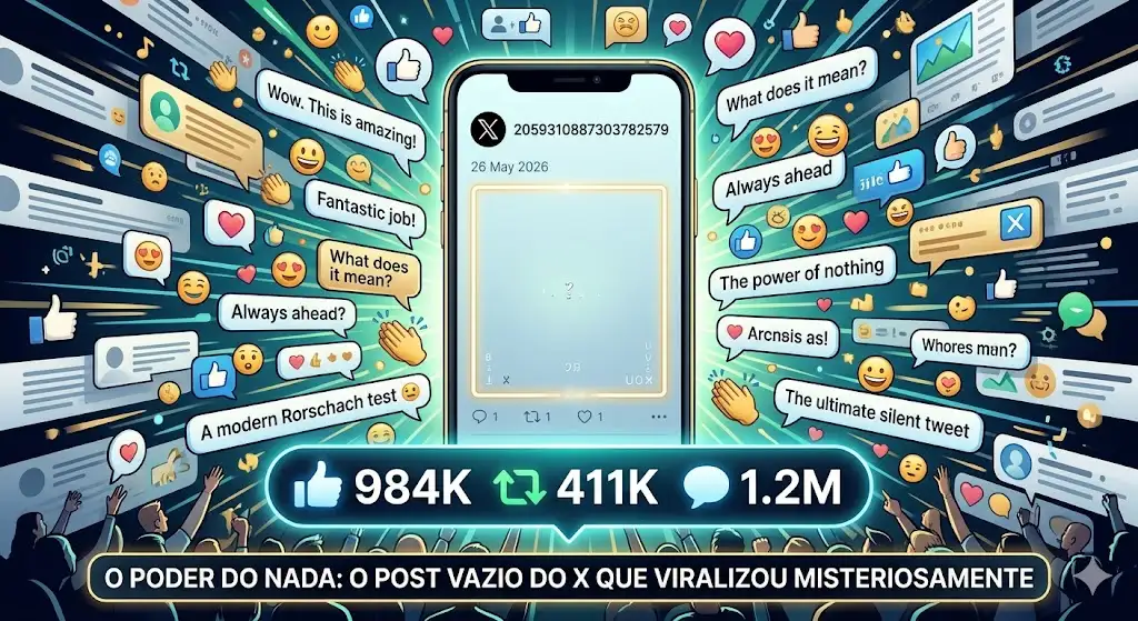 Post vazio do X viraliza misteriosamente e intriga usuários