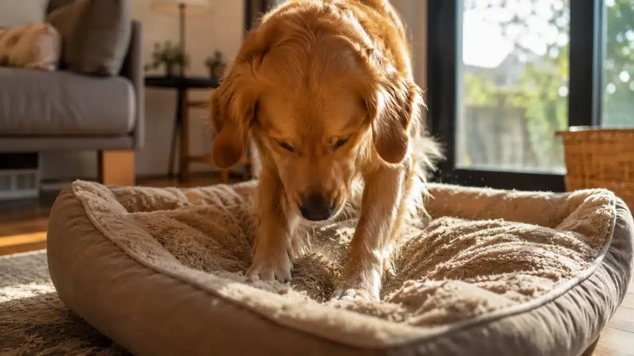 Quando o cachorro raspa a própria cama antes de deitar, está reproduzindo um hábito antigo que ainda persiste mesmo dentro de casa