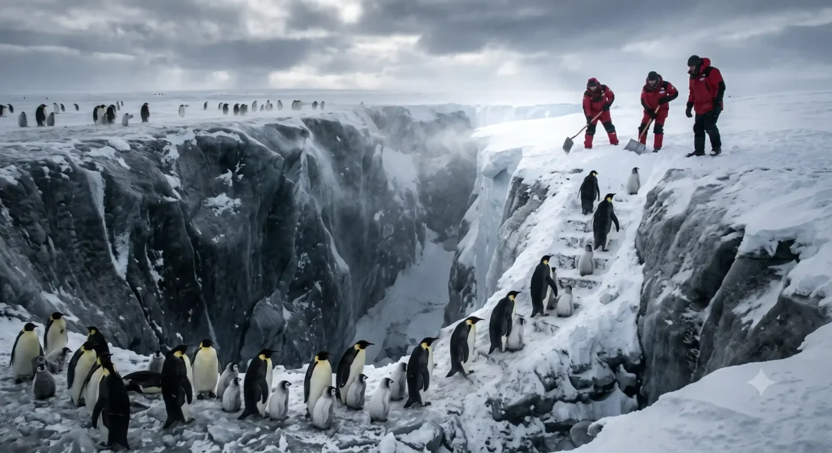 Intervenção humana na natureza salva pinguins em ato histórico
