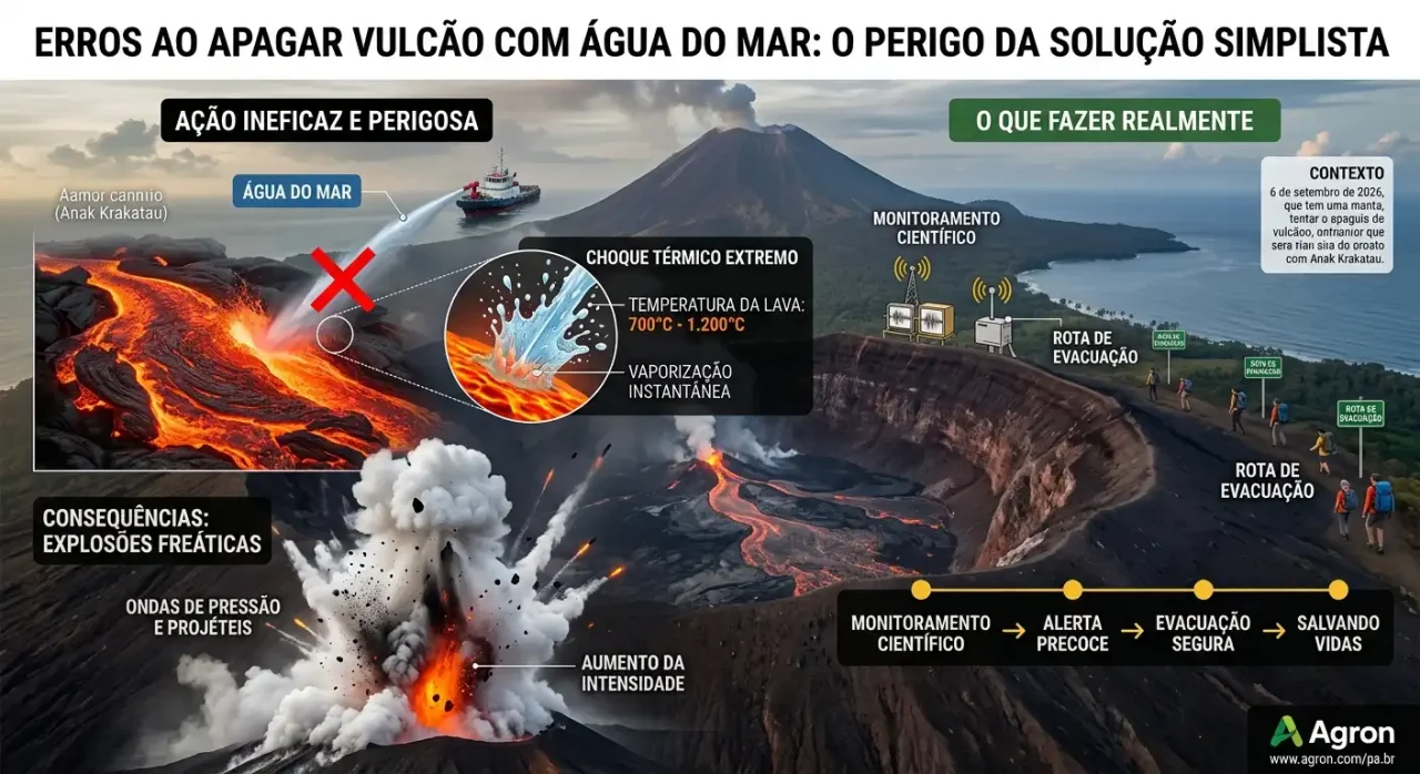 Erros ao apagar vulcão: Água no magma piora tudo?